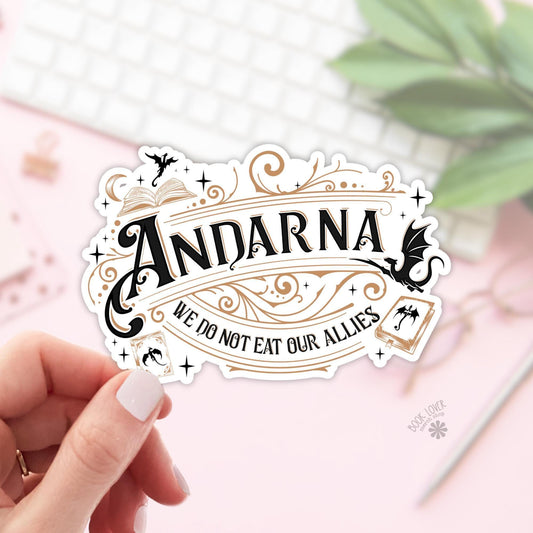 Andarna We Do Not Eat Our Allies Stickers / Bookish Stickers / Book Lover Gift / Bookish Merch / Kindle Sticker / Reading Lover / E-Reader