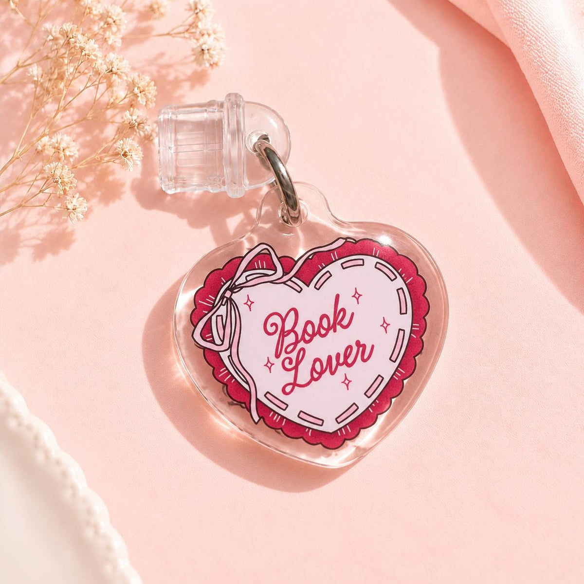 Coquette Bow Heart USB C dust plug, Kindle charm