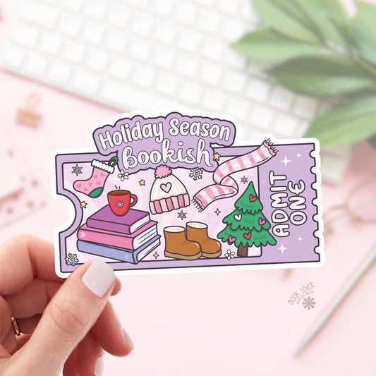 Holiday Season Bookish Stickers / Bookish Stickers / Book Lover Gift / Bookish Merch / Kindle Sticker / Smut Reader / Reading Lover