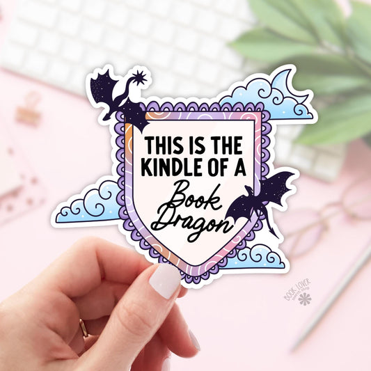 This is a Kindle of A Book Dragon Stickers / Bookish Stickers / Book Lover Gift / Bookish Merch / Kindle Sticker / Smut Reader