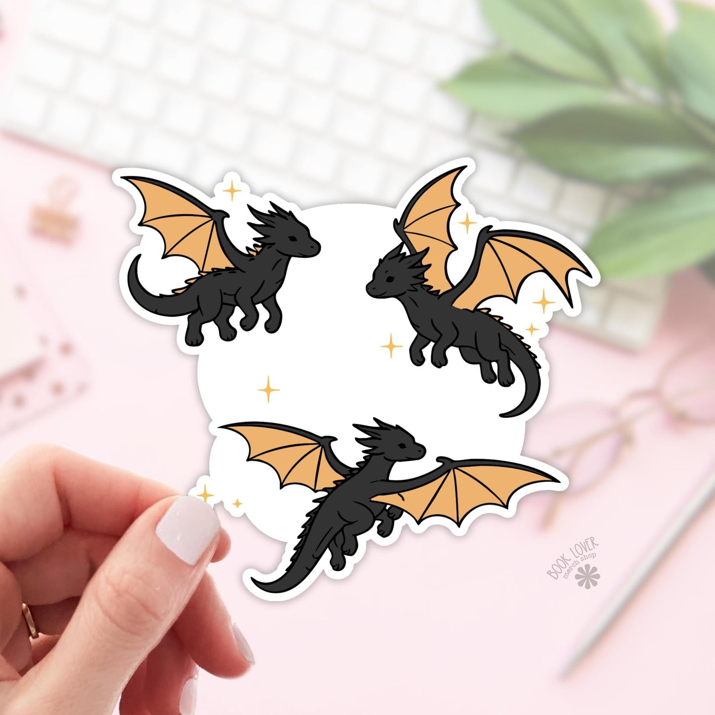 Black Dragons Bookish Babe Stickers / Bookish Stickers / Book Lover Gift / Bookish Merch / Kindle Sticker / Fantasy Reader / Reading Lover