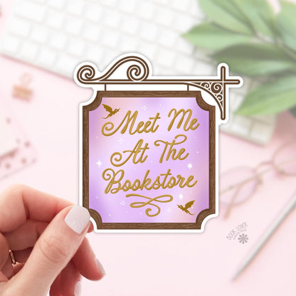 Meet Me At The Bookstore Stickers / Bookish Stickers / Book Lover Gift / Bookish Merch / Kindle Sticker / Fantasy Reader / Reading Lover