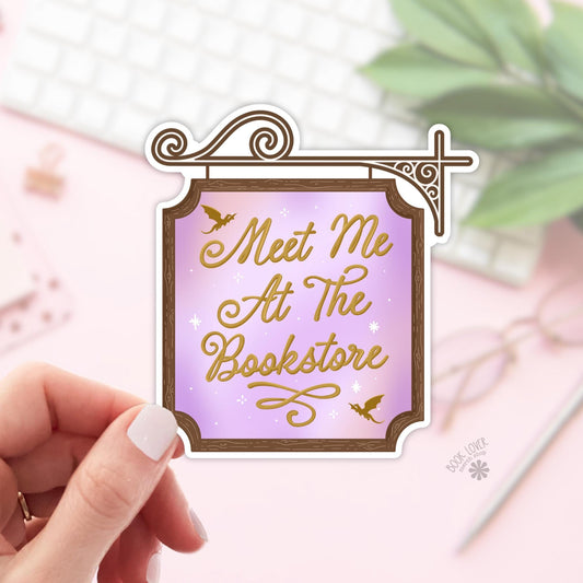 Meet Me At The Bookstore Stickers / Bookish Stickers / Book Lover Gift / Bookish Merch / Kindle Sticker / Fantasy Reader / Reading Lover