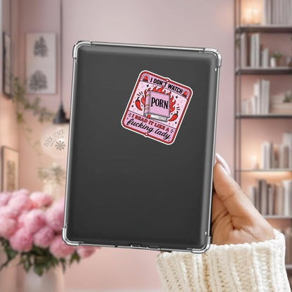 I read smut Kindle sticker on desk, bookish romance decal