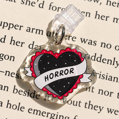 Horror Reader USB C dust plug, Kindle charm, view 2