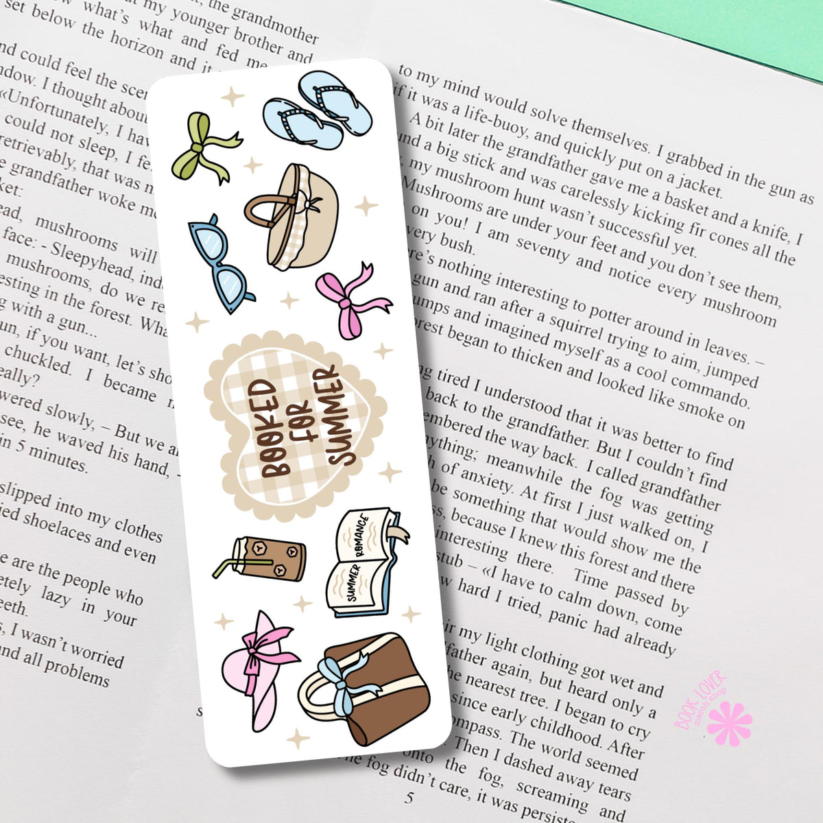 Booked for Summer Bookmark / Bookish Bookmark / Flip Flops Beach Reading / Book Lover Gift / Bookish Merch / Reading Lover