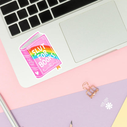 Slut For Books Stickers / Bookish Stickers / Book Lover Gift / Bookish Merch / Kindle Sticker / Smut Reader / Reading Lover / E-Reader