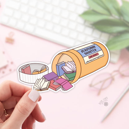 Serotonin Booster Stickers / Bookish Stickers / Book Lover Gift / Bookish Merch / Kindle Sticker / Smut Reader / Reading Lover / E-Reader