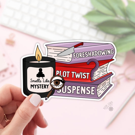 Smell's Like Mystery Stickers / Bookish Stickers / Book Lover Gift / Bookish Merch / Kindle Sticker / Smut Reader / Reading Lover / E-Reader