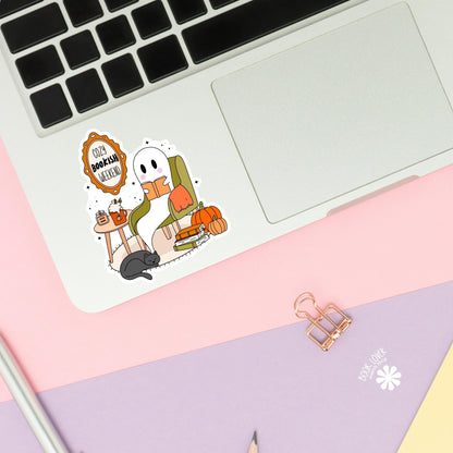 Cozy Bookish Weekend Stickers / Halloween Ghost Bookish Stickers / Book Lover Gift / Bookish Merch / Kindle Sticker / Reading Lover