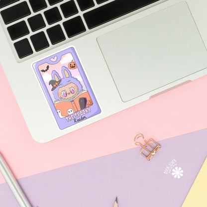 The Spooky Reader Stickers / Halloween Tarot Card Trinket Bookish Stickers / Book Lover Gift / Bookish Merch / Reading Kindle Sticker