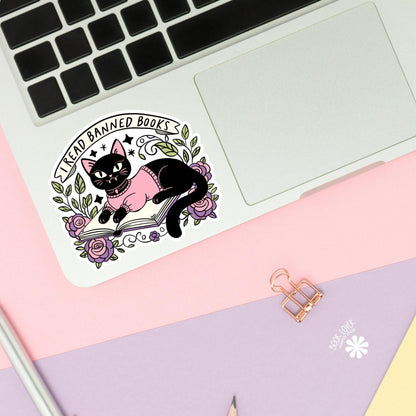I Read Banned Books Stickers / Bookish Stickers / Book Lover Gift / Bookish Merch / Kindle Sticker / Smut Reader / Reading Lover / E-Reader