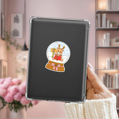 Reindeer Snow Globe Stickers / Bookish Christmas Stickers / Book Lover Gift / Bookish Merch / Kindle Sticker / Reading Lover
