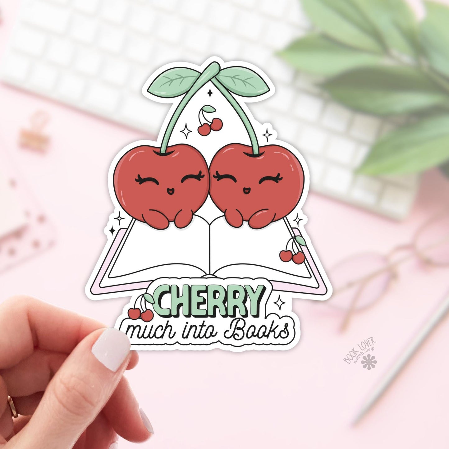 Cherry Much Into Books Stickers / Bookish Stickers / Book Lover Gift / Bookish Merch / Kindle Sticker / Smut Reader / Reading Lover