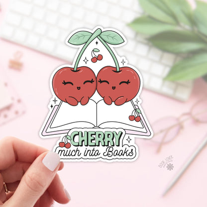 Cherry Much Into Books Stickers / Bookish Stickers / Book Lover Gift / Bookish Merch / Kindle Sticker / Smut Reader / Reading Lover