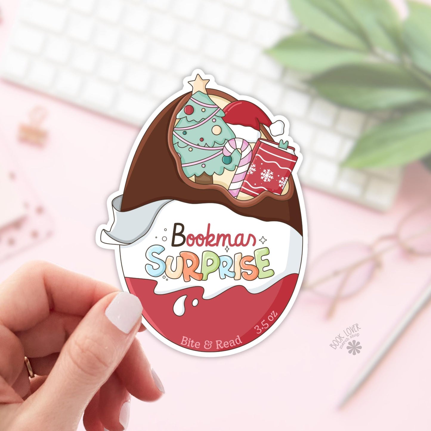Bookmas Suprise Egg Stickers / Christmas Bookish Stickers / Book Lover Gift / Bookish Merch / Kindle Sticker / Reading Lover / E-Reader