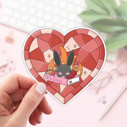 Bookish Spicy Stained Glass Heart Stickers / Bookish Stickers / Book Lover Gift / Bookish Merch / Kindle Sticker / Smut Reader