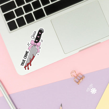 True Crime Girlie Knife Stickers / Bookish Stickers / Book Lover Gift / Bookish Merch / Kindle Sticker / Smut Reader / Reading Lover