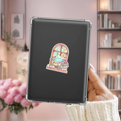 Bookish Beach Window Stickers / Bookish Stickers / Book Lover Gift / Bookish Merch / Kindle Sticker / Summer Reader / Reading Lover