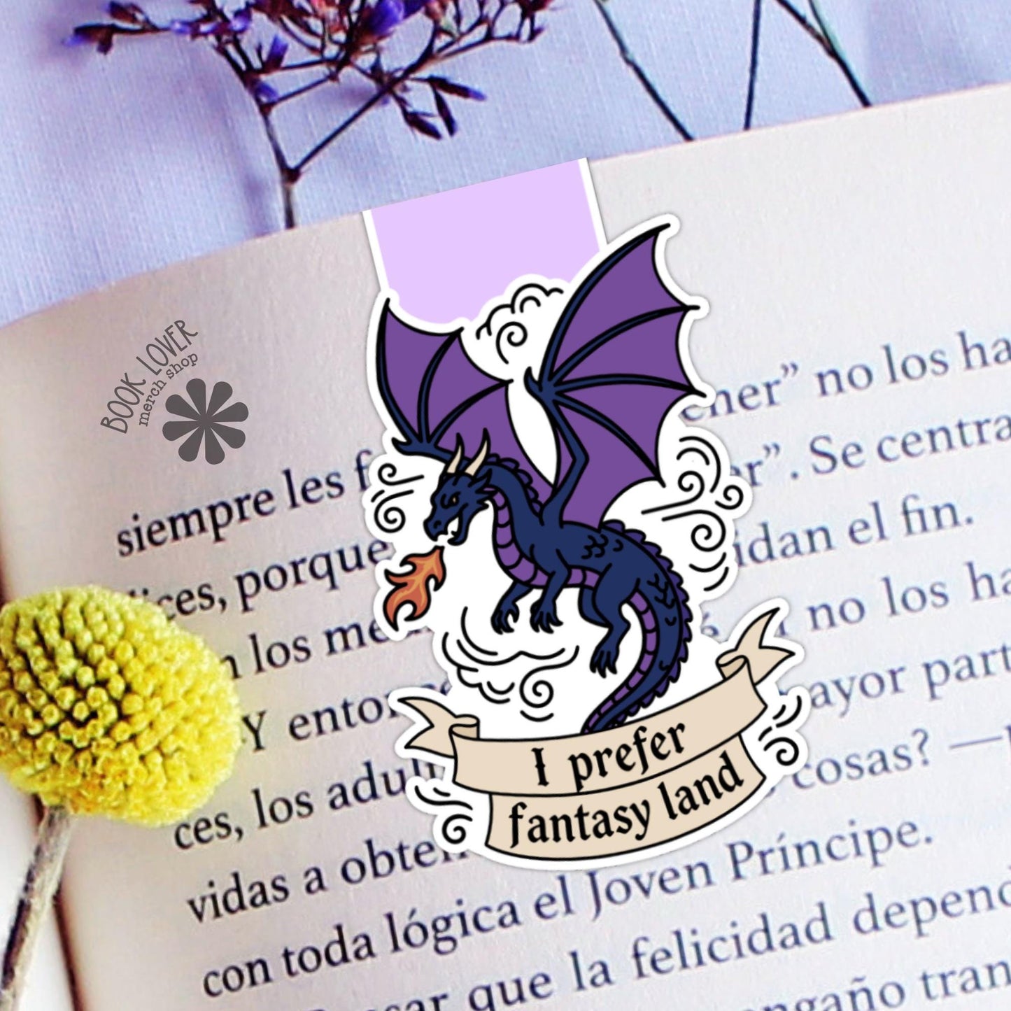I prefer Fantasy Land Magnetic Bookmark / Dragon Bookish Bookmark / Book Lover Gift / Bookish Merch / Romantasy Reader / Reading Lover
