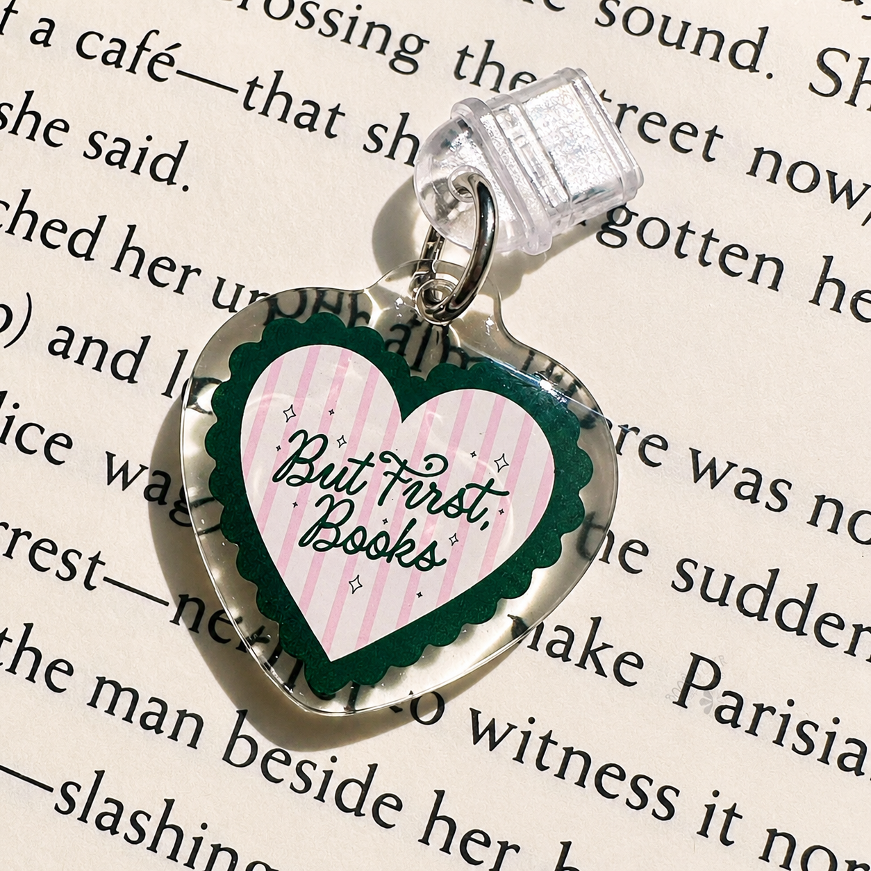 USB-C Dust Plug Charm – But First, Books Heart
