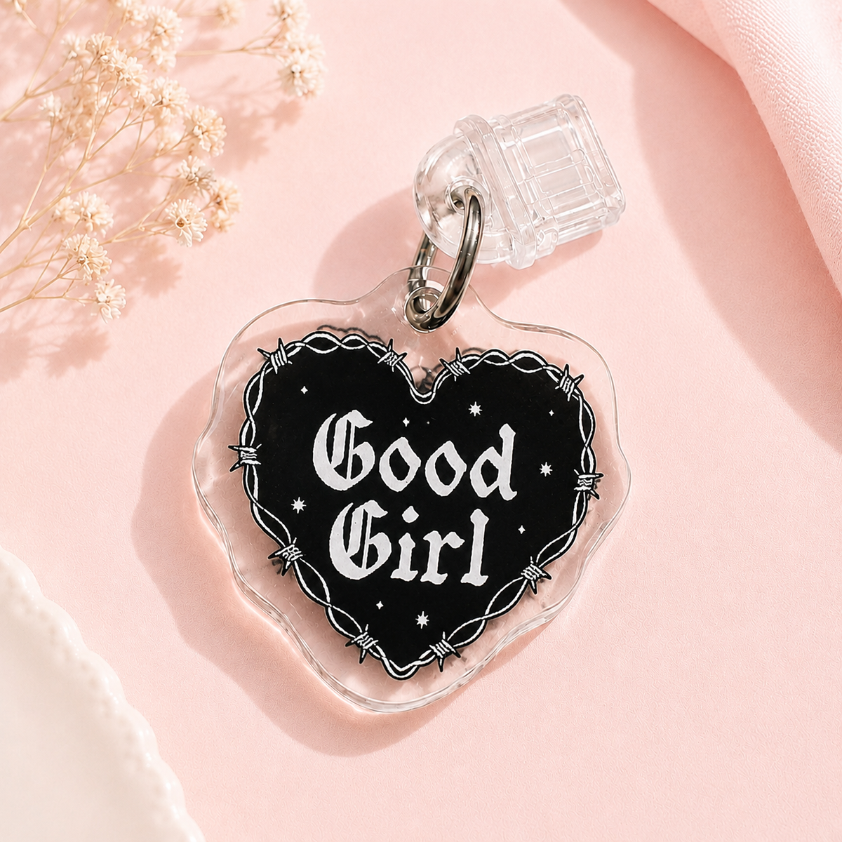 USB-C Dust Plug Charm – Good Girl Dark Romance Heart