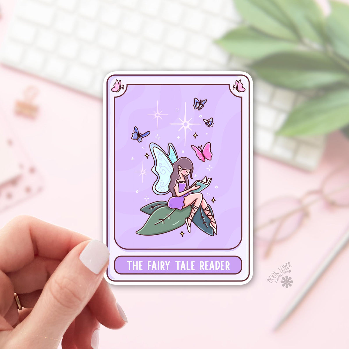Fairy tale tarot card bookish sticker, vinyl die cut, readers who love a little magic gift