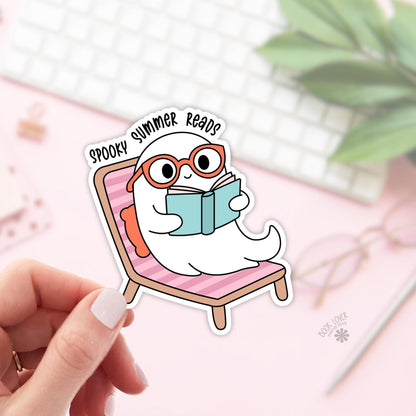 Spooky Summer Reads Stickers / Bookish Stickers / Book Lover Gift / Bookish Merch / Kindle Sticker / Spooky Reader / Reading Lover