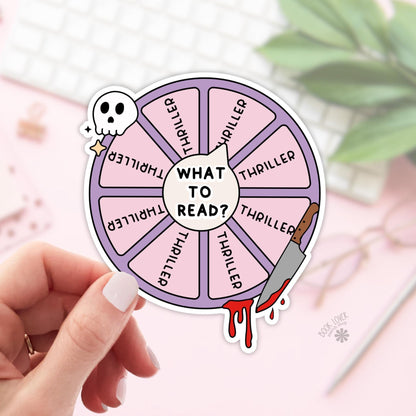 What to Read Thriller Stickers / Bookish Stickers / Book Lover Gift / Bookish Merch / Kindle Sticker / Thriller Reader / Reading Lover