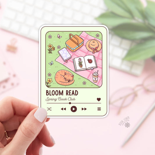 Bloom Read Spring Book Club Stickers / Bookish Audiobook Stickers / Book Lover Gift / Bookish Merch / Kindle Sticker / Reading Lover