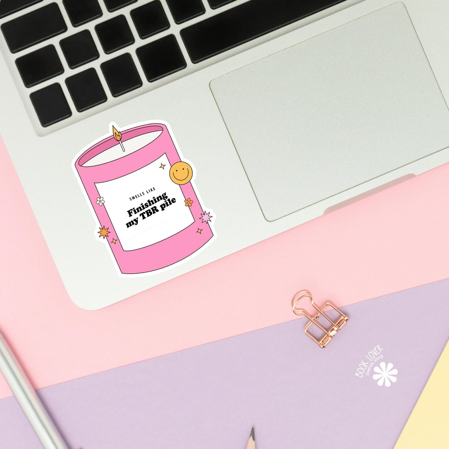 Smells Like Finishing My TBR Pile Stickers / Bookish Stickers / Book Lover Gift / Bookish Merch / Kindle Sticker / Smut Reader