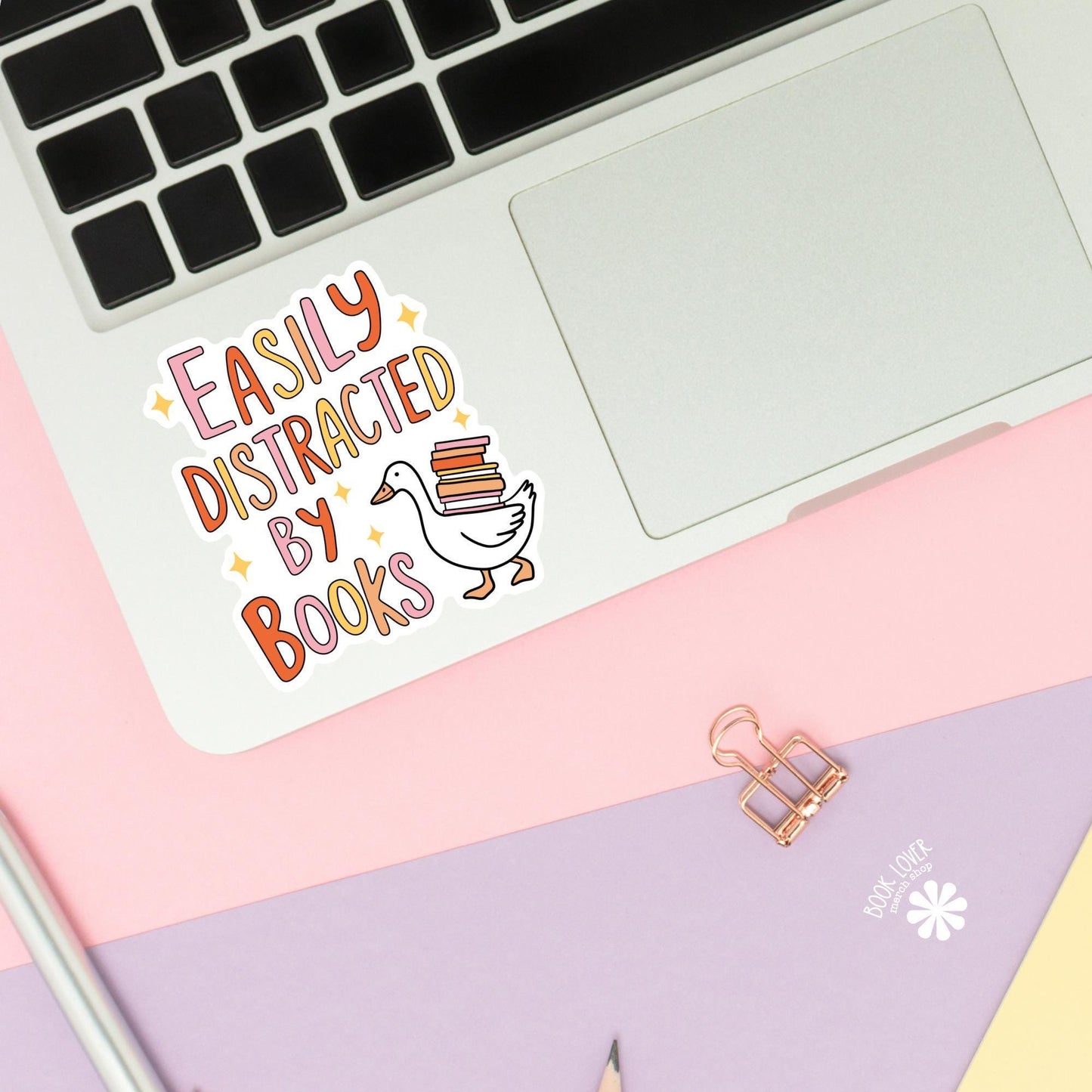 Easily Distracted by Books Stickers / Bookish Stickers / Book Lover Gift / Bookish Merch / Kindle Sticker / Smut Reader / Reading Lover