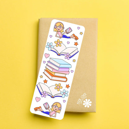 Bookish Girl Bookmark / Bookish Bookmark / Book Lover Gift / Bookish Merch / Reading Lover / Flowers
