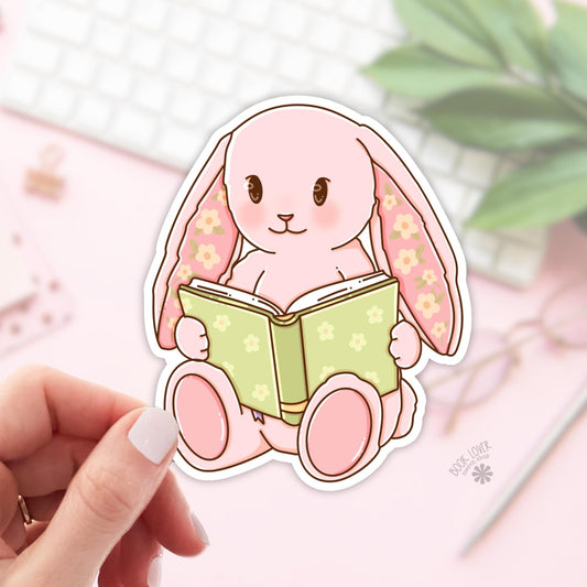 Sweet Bunny Reads Stickers / Cozy Bookish Stickers / Book Lover Gift / Bookish Merch / Kindle Sticker / Reading Lover / E-Reader