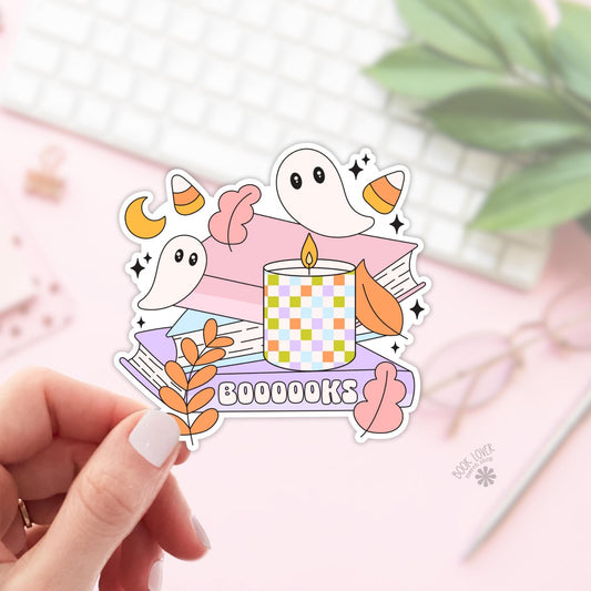 Halloween Ghost Books Stickers / Bookish Stickers / Book Lover Gift / Bookish Merch / Kindle Sticker / Smut Reader / Reading Lover