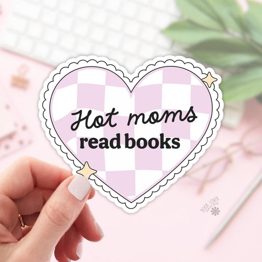 Hot Moms Read Books Stickers / Bookish Stickers / Book Lover Gift / Bookish Merch / Kindle Sticker / Smut Reader / Reading Lover / E-Reader