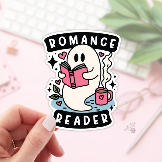 Romance Reader Ghost Stickers / Bookish Stickers / Book Lover Gift / Bookish Merch / Kindle Sticker / Smut Reader / Reading Lover / E-Reader