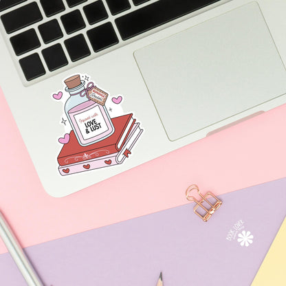 Bookish Potion Infused With Romance Stickers / Bookish Stickers / Book Lover Gift / Bookish Merch / Kindle Sticker / Romance Reader Lover