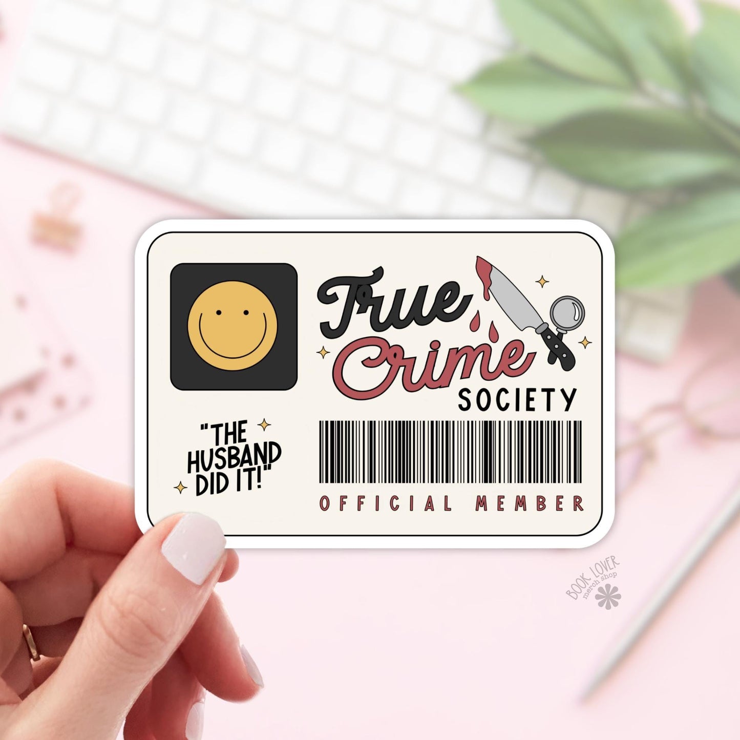 True Crime Society Stickers / Bookish Stickers / Book Lover Gift / Bookish Merch / Kindle Sticker / Smut Reader / Reading Lover / E-Reader