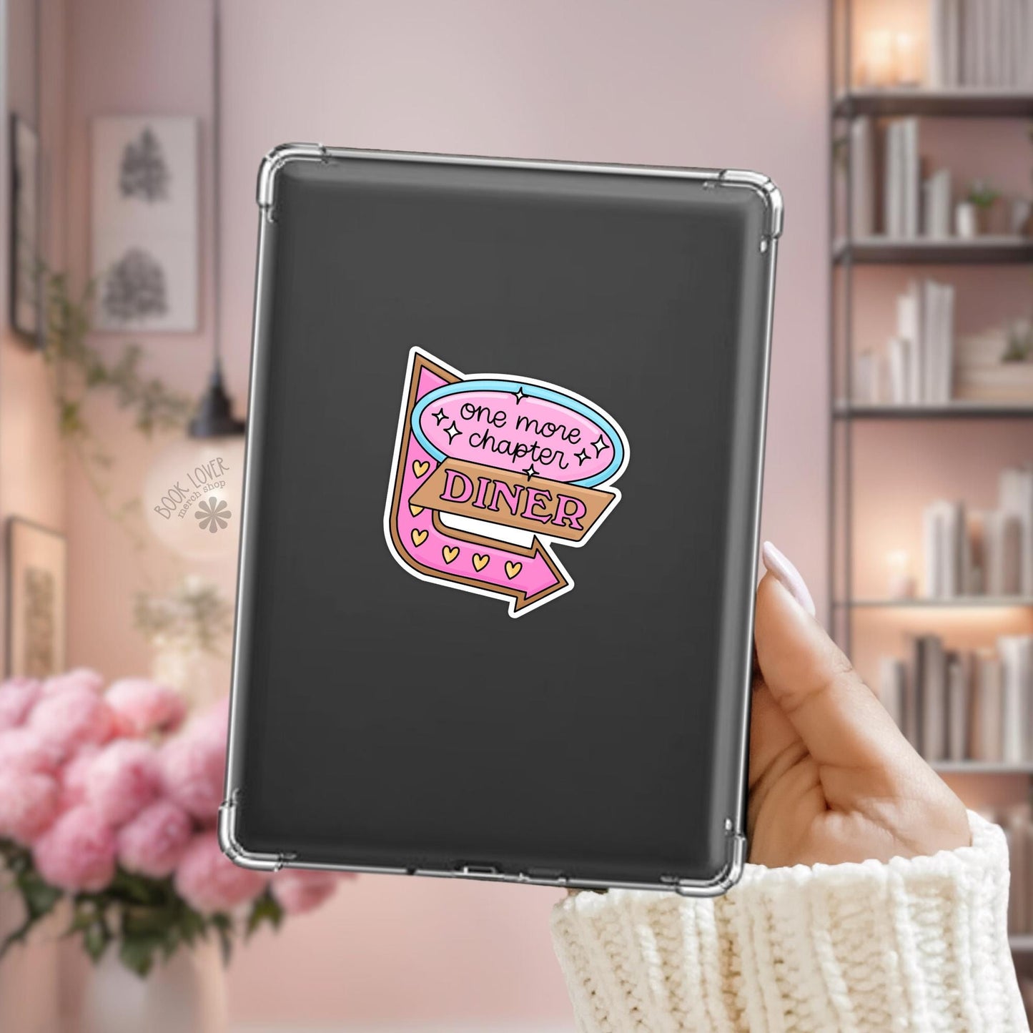 One More Chapter Diner Stickers / Bookish Stickers / Book Lover Gift / Bookish Merch / Kindle Sticker / Reading Lover / E-Reader