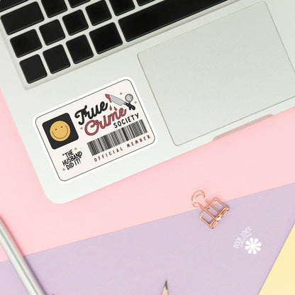 True Crime Society Stickers / Bookish Stickers / Book Lover Gift / Bookish Merch / Kindle Sticker / Smut Reader / Reading Lover / E-Reader