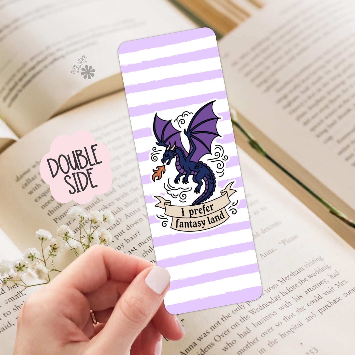 I prefer Fantasy Land Bookmark / Romantasy Bookish Bookmark / Book Lover Gift / Bookish Merch / Dragon Reader / Reading Lover