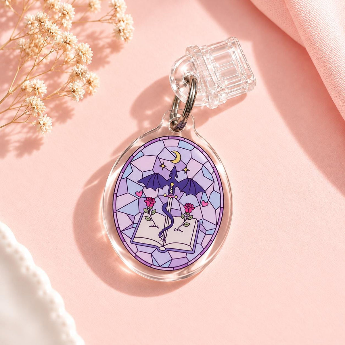 Romantasy Dragon USB C dust plug, Kindle charm