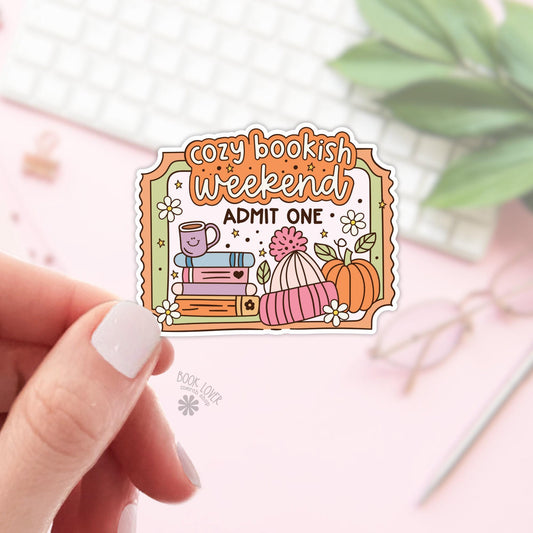 Cozy Bookish Weekend Admit One Ticket Sticker / Bookish Kindle Stickers / Book Lover Gift / Bookish Merch / Smut Reader / Reading Lover