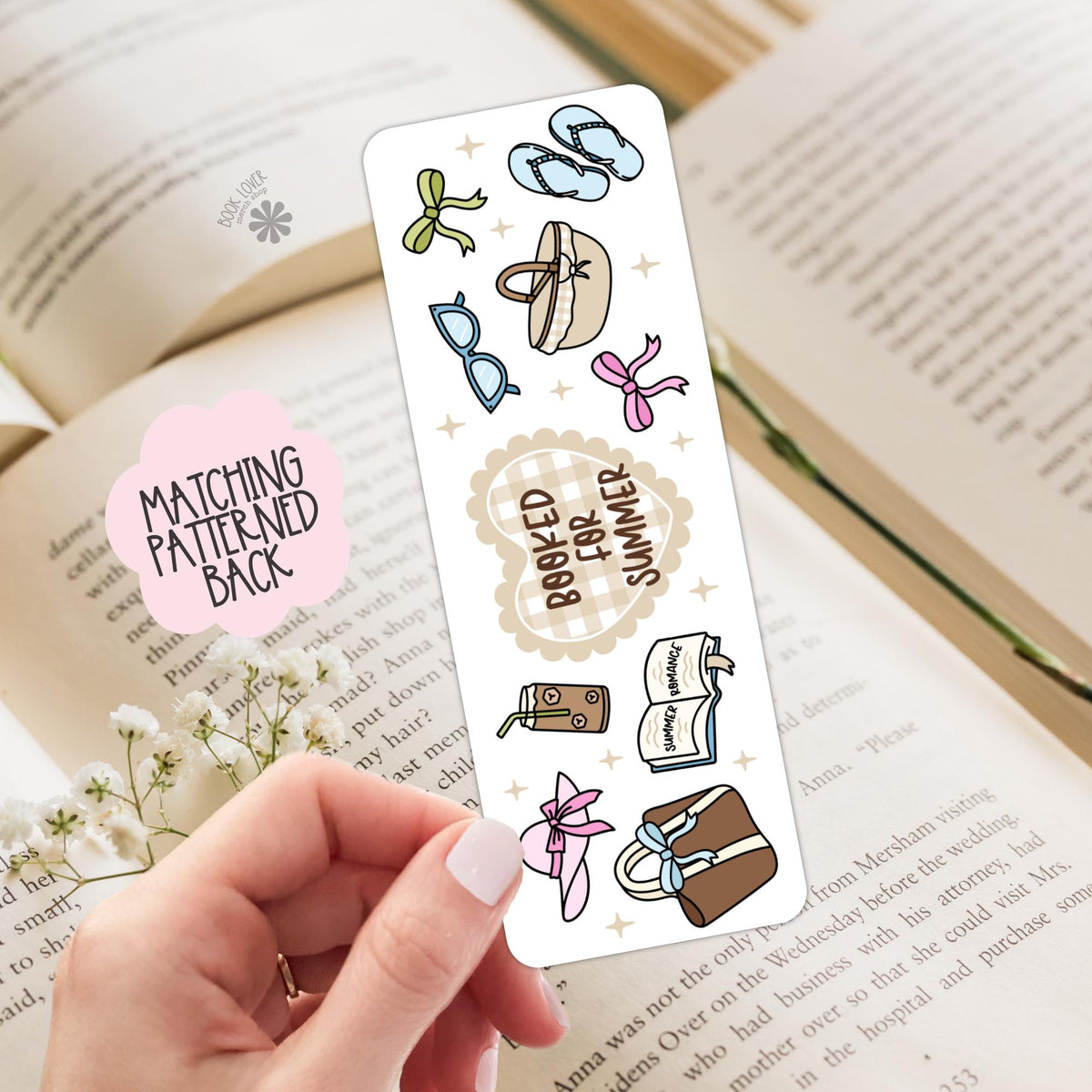 Booked for Summer Bookmark / Bookish Bookmark / Flip Flops Beach Reading / Book Lover Gift / Bookish Merch / Reading Lover