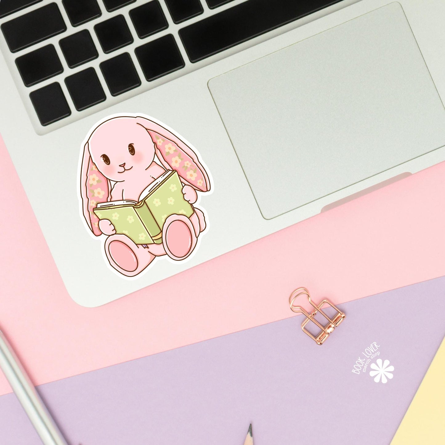 Sweet Bunny Reads Stickers / Cozy Bookish Stickers / Book Lover Gift / Bookish Merch / Kindle Sticker / Reading Lover / E-Reader