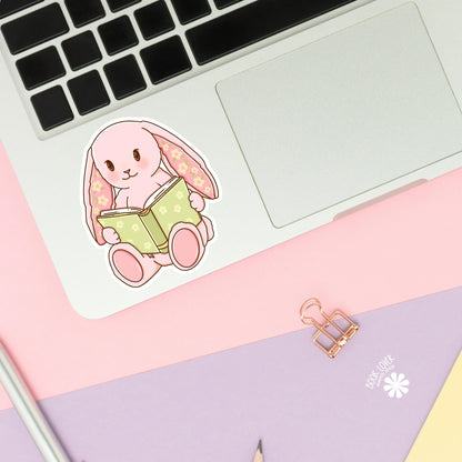 Sweet Bunny Reads Stickers / Cozy Bookish Stickers / Book Lover Gift / Bookish Merch / Kindle Sticker / Reading Lover / E-Reader