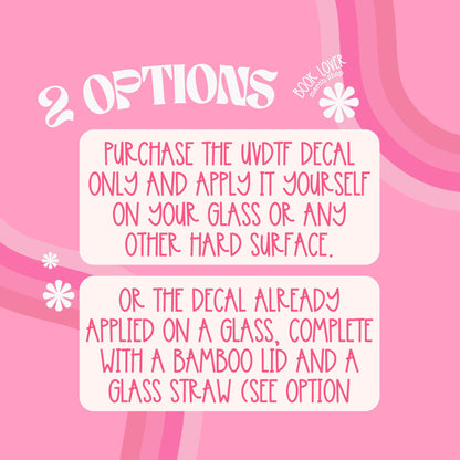 Fantasy Reader 16 OZ Glass Can With Lid and Straw / Bookish Mug / Book Lover Gift / Bookish Merch Stickers / UV Dtf Libbey Wrap Transfert