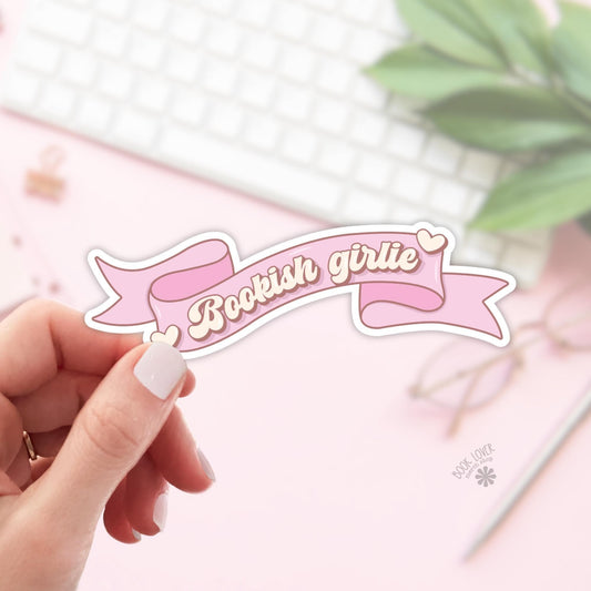 Bookish Girlie Banner Sticker / Bookish Stickers / Book Lover Gift / Bookish Merch / Kindle Sticker / Smut Reader / Reading Lover / E-Reader