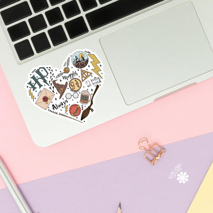 Magical Wizards Heart Stickers / Harry Bookish Stickers / Book Lover Gift / Bookish Merch / Kindle Sticker / HP Reader / Reading Lover